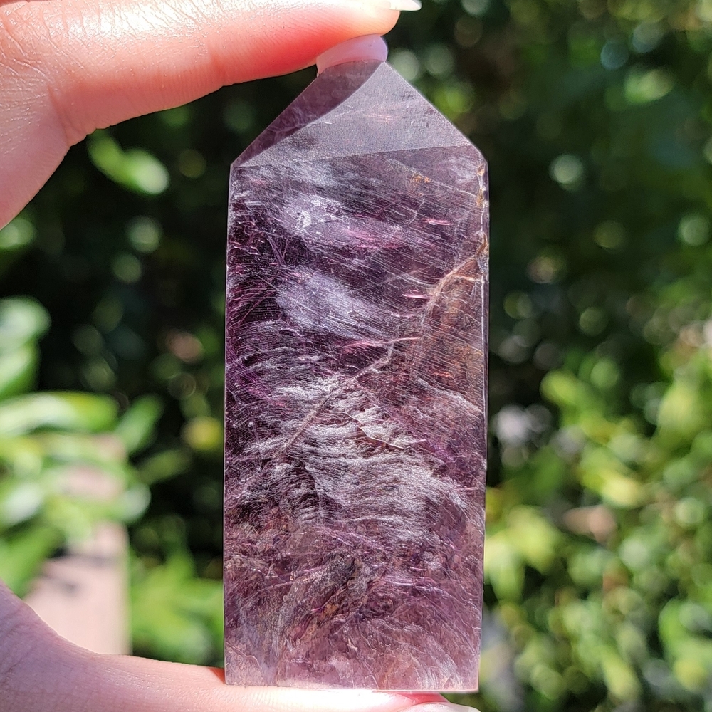 NEW 1.25" x 3.125" x 0.25" GEMMY LEPIDOLITE WITH RAINBOWS TOWER